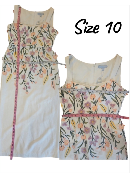 NWT Antonio Melani Halo Floral Embroidered Linen Midi Dress Ivory sz 4 $ 10 - Picture 12 of 12